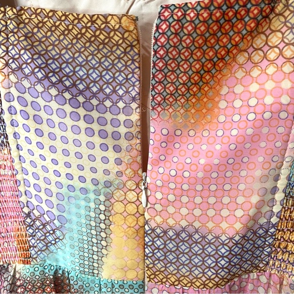 GUESS  Hi Low Chiffon Sweetheart Party Dress Pastels Demure SZ 12  EUC - Picture 6 of 11